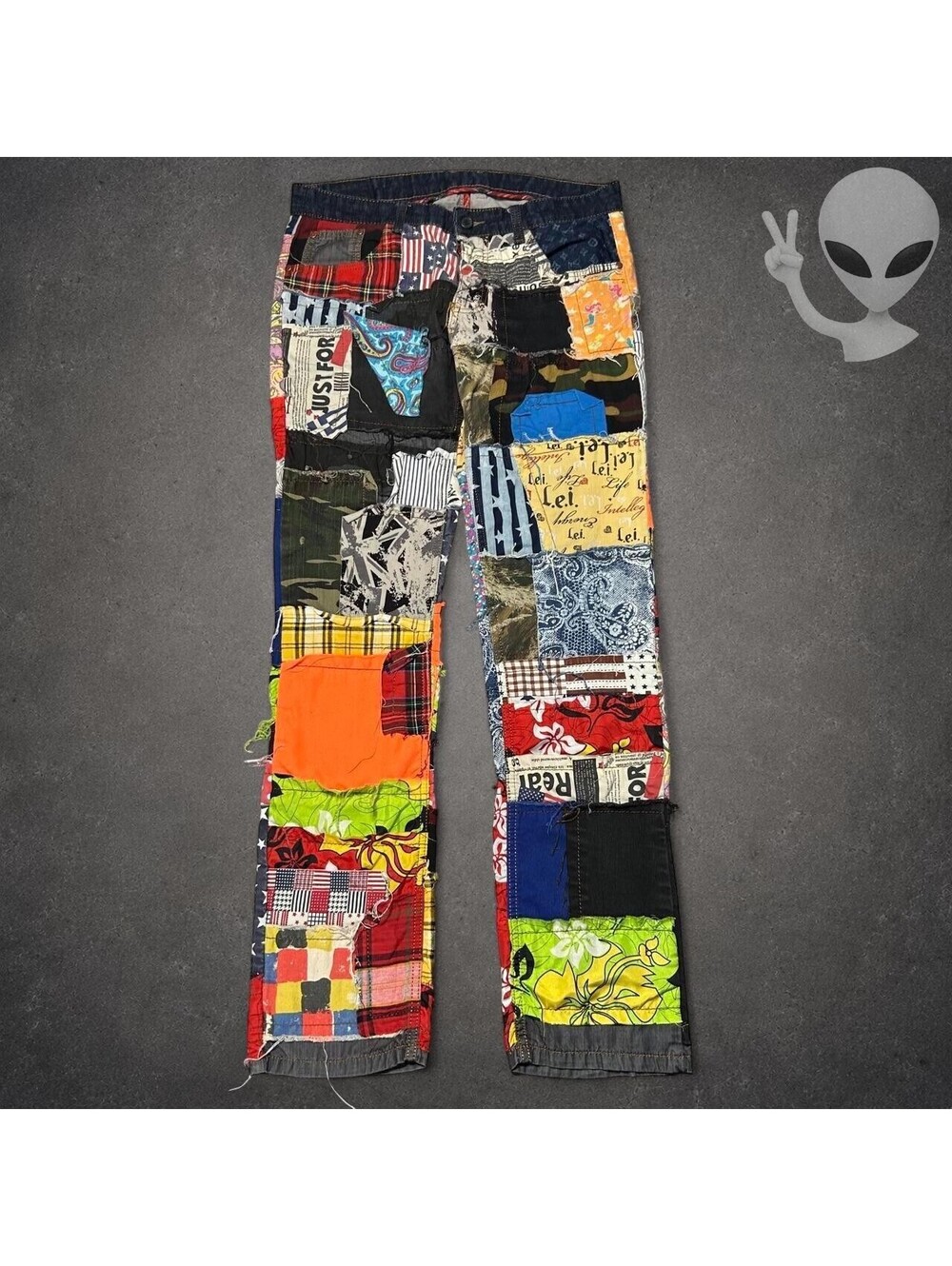 Sosoo BiePa 1971 Patchwork Jeans Mens US 33x34 Multi Color Japanese Streetwear